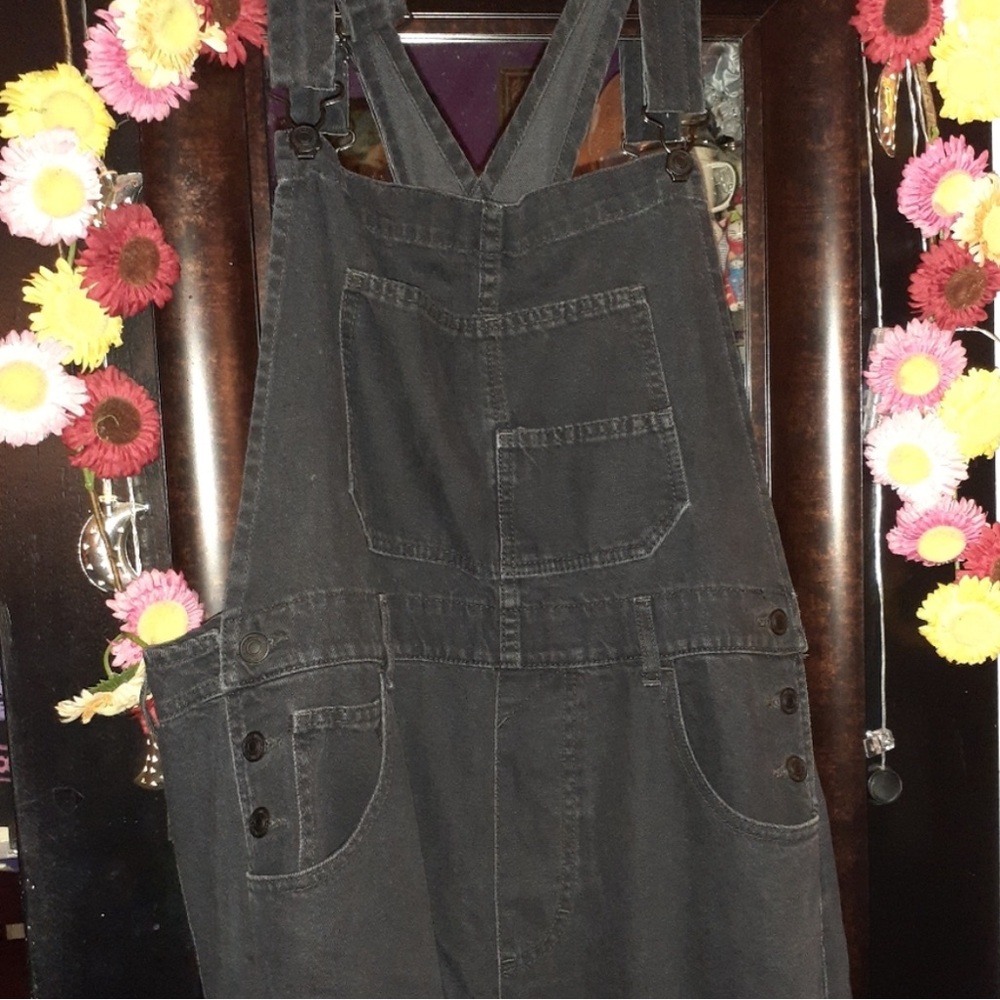 Free People Ziggy Overalls in Washed Black - Picture 2 of 2